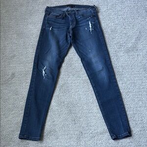 Women's Distressed Blue Jeans